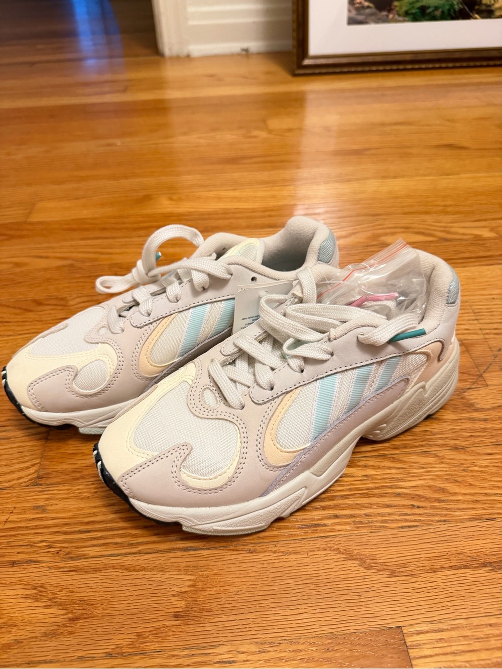 Adidas Originaks Yung 1 Pastel Running Sneakers - White, Cream & Light Blue